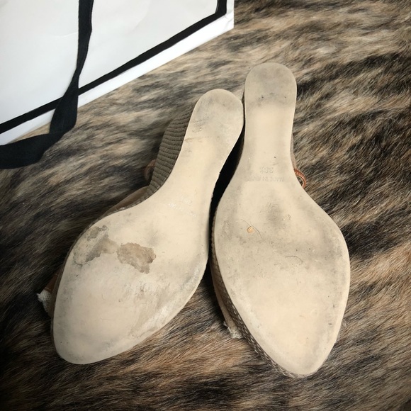 Barioni Made in Italy Tan & Brown Wedges Size 38.5 - Picture 6 of 7